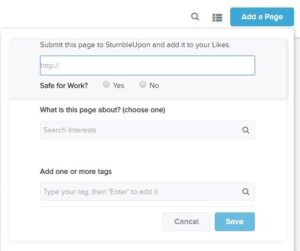 Screen shot of add page.